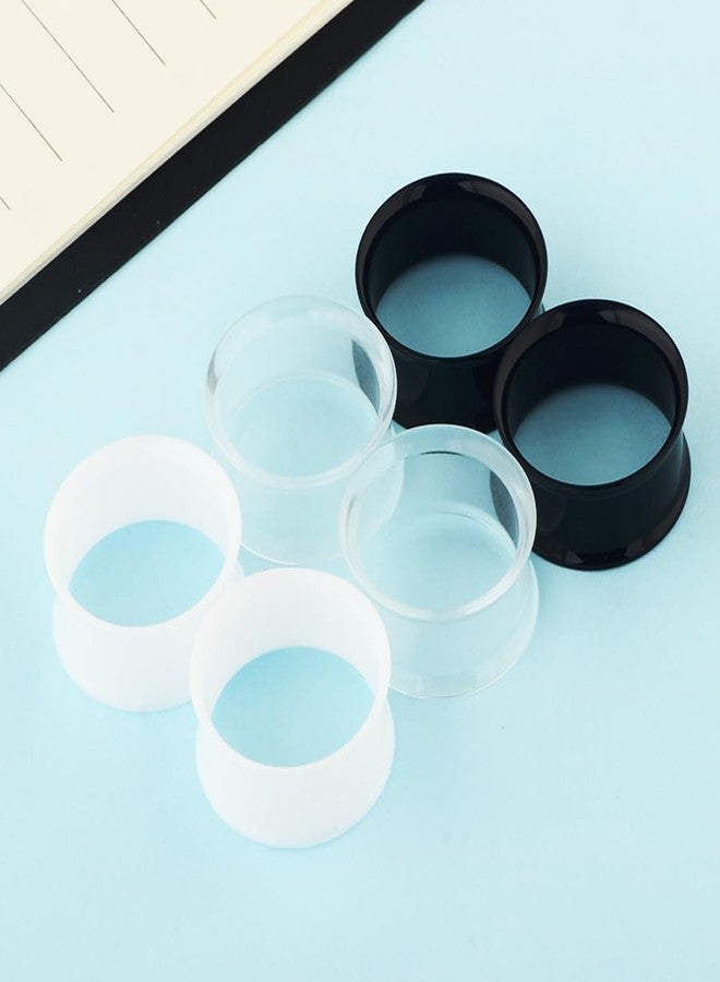 Decentraland 2 Pcs Black Simplicity Acrylic Double Flared Ear Gauges Ear Plugs Tunnels Body Piercing Jewelry 00g(10mm) - Image 3